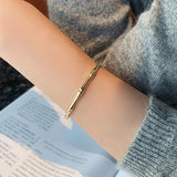 JIN Silver Slub Open Metal Bracelet Women Accessories