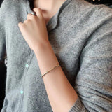 JIN Silver Slub Open Metal Bracelet Women Accessories