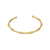 JIN Silver Slub Open Metal Bracelet Women Accessories