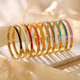 Enamel Bracelets Women Stainless Steel Jewelry Gift Accessories