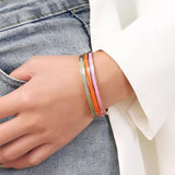 Enamel Bracelets Women Stainless Steel Jewelry Gift Accessories