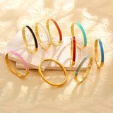 Enamel Bracelets Women Stainless Steel Jewelry Gift Accessories