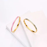 Enamel Bracelets Women Stainless Steel Jewelry Gift Accessories