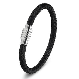 Stainless Steel Leather Rope Classic Bracelet