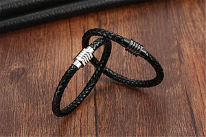 Stainless Steel Leather Rope Classic Bracelet