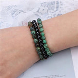 Amethyst Stone Bracelet Set 6mm Beads Bracelets Purple Agates Hematite 3Pcs