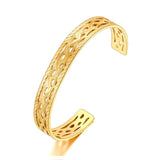 Vintage 18K Plated Geometric Patterns Bangle