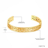 Vintage 18K Plated Geometric Patterns Bangle