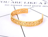 Vintage 18K Plated Geometric Patterns Bangle