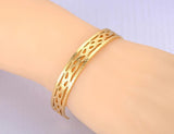 Vintage 18K Plated Geometric Patterns Bangle