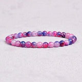 Agate Rose Pink Quartz Crystal Stretch Bracelet 6mm Round Natural Stone Beads