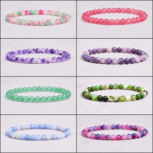 Agate Rose Pink Quartz Crystal Stretch Bracelet 6mm Round Natural Stone Beads