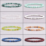 Agate Rose Pink Quartz Crystal Stretch Bracelet 6mm Round Natural Stone Beads