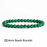 Peacock Malachite Beads Bracelet 4/6/8/10mm Natural Stone