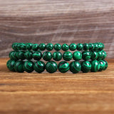 Peacock Malachite Beads Bracelet 4/6/8/10mm Natural Stone