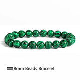Peacock Malachite Beads Bracelet 4/6/8/10mm Natural Stone