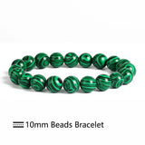 Peacock Malachite Beads Bracelet 4/6/8/10mm Natural Stone