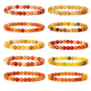 Healing Natural Crystal Citrine Agate Stone Bracelet Men Yoga Jewelry