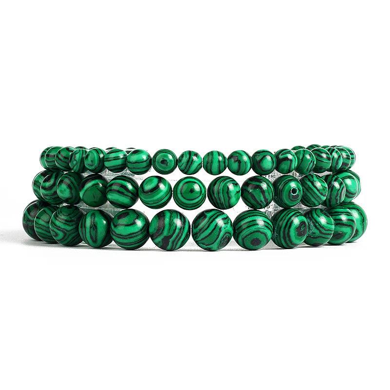 Peacock Malachite Beads Bracelet 4/6/8/10mm Natural Stone