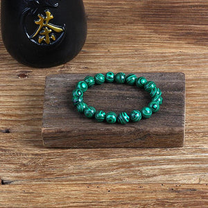 Peacock Malachite Beads Bracelet 4/6/8/10mm Natural Stone