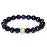 Natural Stone Bracelets Tiger Eye Agate Beaded LGBT Gays Bracelet