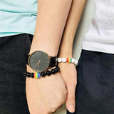 Natural Stone Bracelets Tiger Eye Agate Beaded LGBT Gays Bracelet