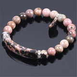 Tiger Eye Stone Bracelet with Heart Shape Silver Fitting