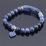 Tiger Eye Stone Bracelet with Heart Shape Silver Fitting