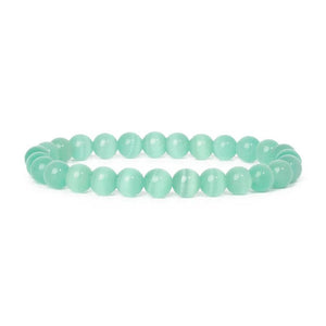 Opal Bead Bracelet Pink Round Beads Reiki Jewelry