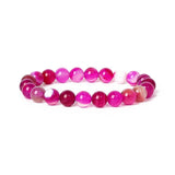 8MM Stripe Agates Bracelets Multicolor Stretch Beads Bracelet Reiki Jewelry