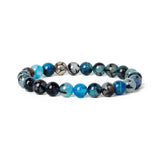8MM Stripe Agates Bracelets Multicolor Stretch Beads Bracelet Reiki Jewelry