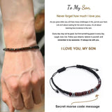 Son/Grandson Bracelet, I Love You Morse Code Hematite Bracelets
