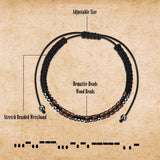 Son/Grandson Bracelet, I Love You Morse Code Hematite Bracelets