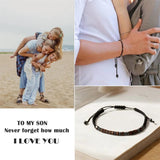 Son/Grandson Bracelet, I Love You Morse Code Hematite Bracelets