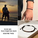 Son/Grandson Bracelet, I Love You Morse Code Hematite Bracelets