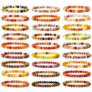 6MM Citrine Agate Tiger Eye Bead Bracelet Yoga Jewelry