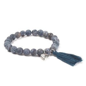 8MM Network Picture Stone Tassel Yoga Bracelet