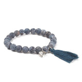 8MM Network Picture Stone Tassel Yoga Bracelet