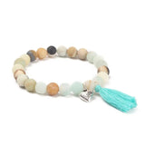 8MM Network Picture Stone Tassel Yoga Bracelet