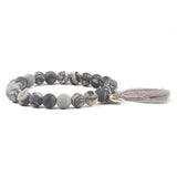 8MM Network Picture Stone Tassel Yoga Bracelet
