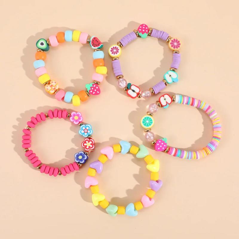 5Pcs/Set Soft Clay Friendship Bracelets For Kids