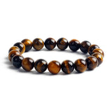 10MM Stone Beads Bracelet Men Reiki Tiger Eye Agates Quartz Beaded Bracelets