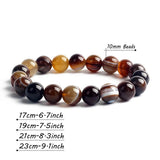 10MM Stone Beads Bracelet Men Reiki Tiger Eye Agates Quartz Beaded Bracelets
