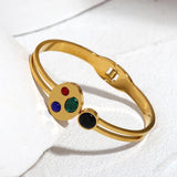 Colorful Resin Beads Stainless Steel 18k Bracelet Bangle Jewelry
