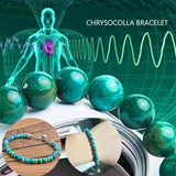 Natural Malachite Stainless Steel Bracelet 6mm Beads
