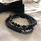 Men's Copper Bracelet Set with Zirconium Ball