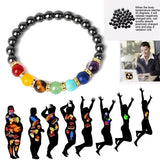 7 Chakra Yoga Bracelet Healing Hematite Stone Jewelry Balance Gift