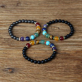 7 Chakra Yoga Bracelet Healing Hematite Stone Jewelry Balance Gift