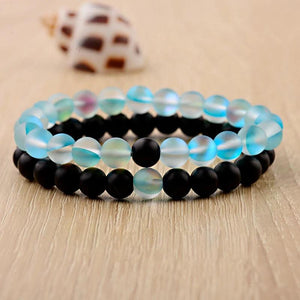 Couple Bracelet Labradorite Beads MoonStone Bracelet
