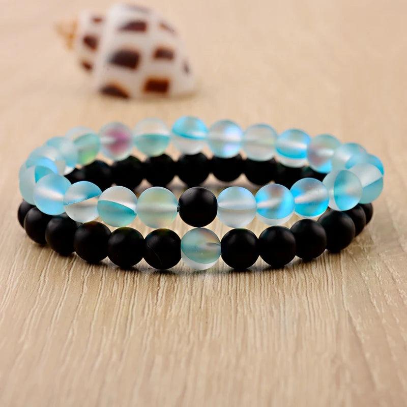 Couple Bracelet Labradorite Beads MoonStone Bracelet